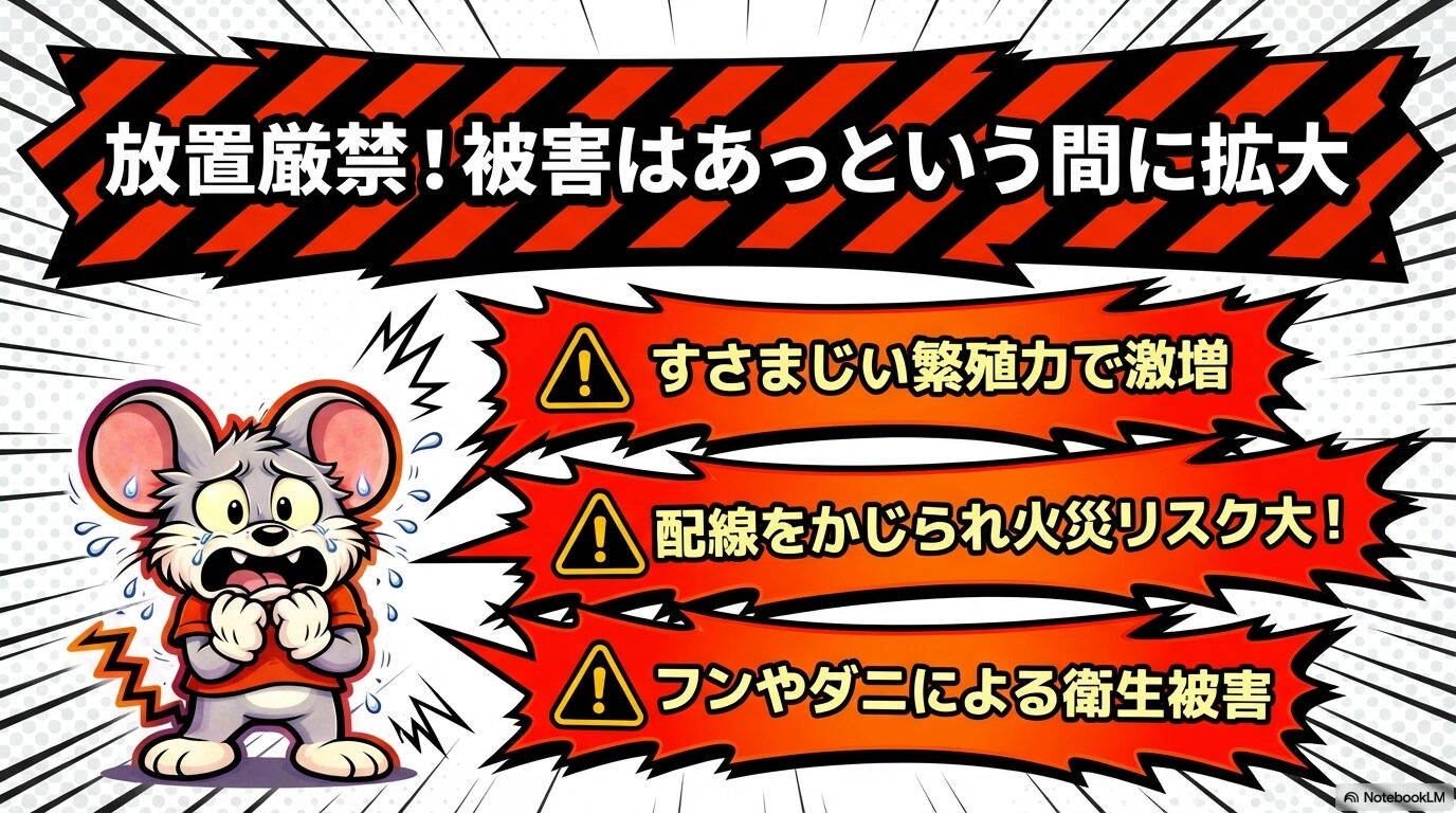 ネズミ被害を放置すると様々なリスクが。高評価のROY株式会社のネズミ駆除で被害をストップ。