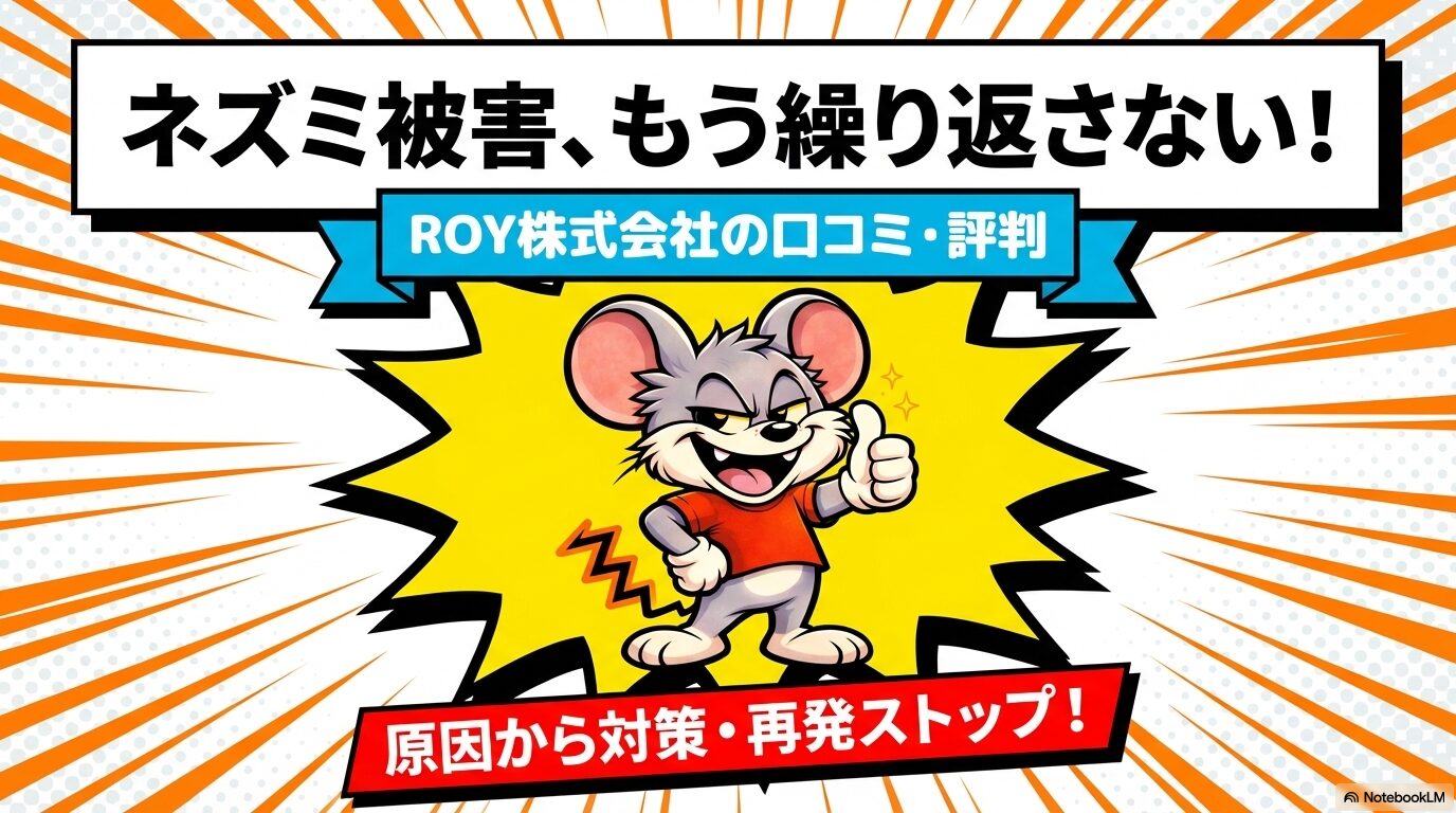 ROY株式会社のネズミ駆除口コミ・評判＿原因から対策し、再発ストップ