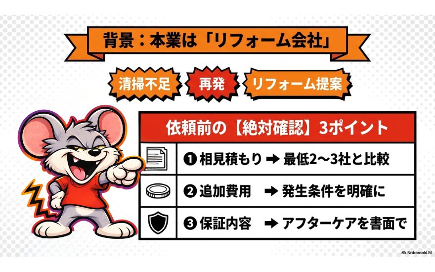 ROY株式会社の強みはリフォームにあります。その強みを活かし、再発しない害獣駆除を特徴としています。そのため、害獣駆除だけで比較すると他業者に劣る面も。見積り依頼時に自分が納得できる駆除内容か確認しましょう。