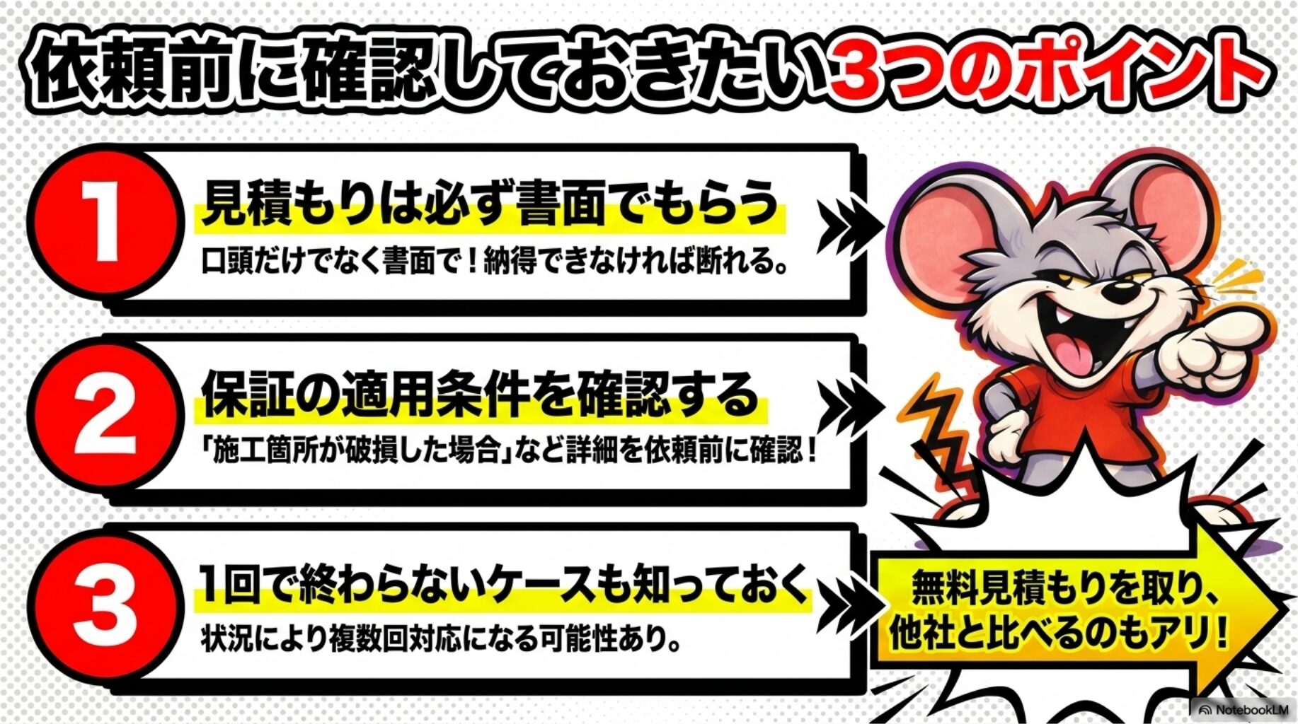 害獣プロテックを依頼する前に知っておきたい３つのポイントをご紹介。