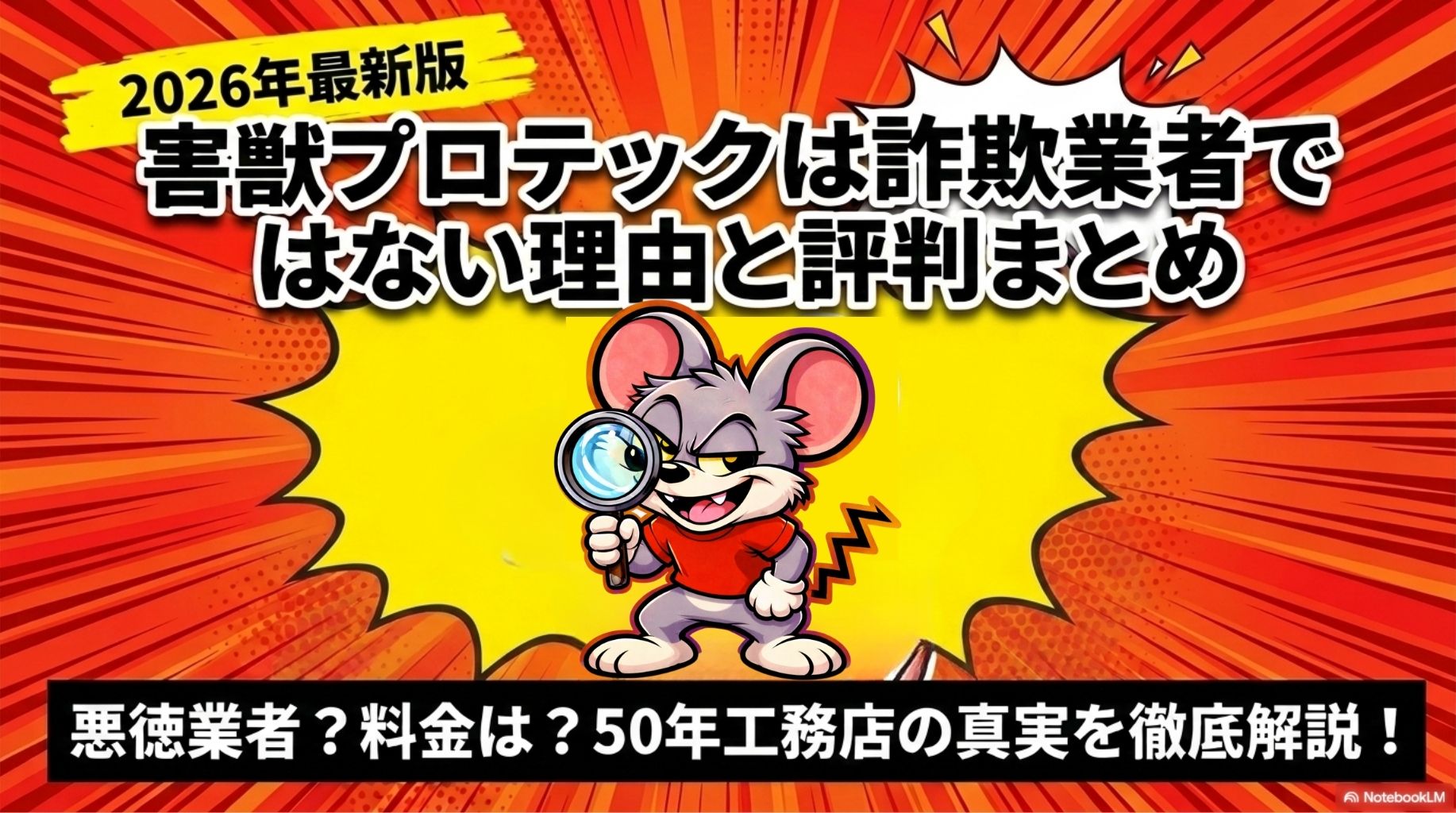このブログは、害獣プロテックは詐欺業者なの？と不安を抱えているかたに向けて、答えを示しています。