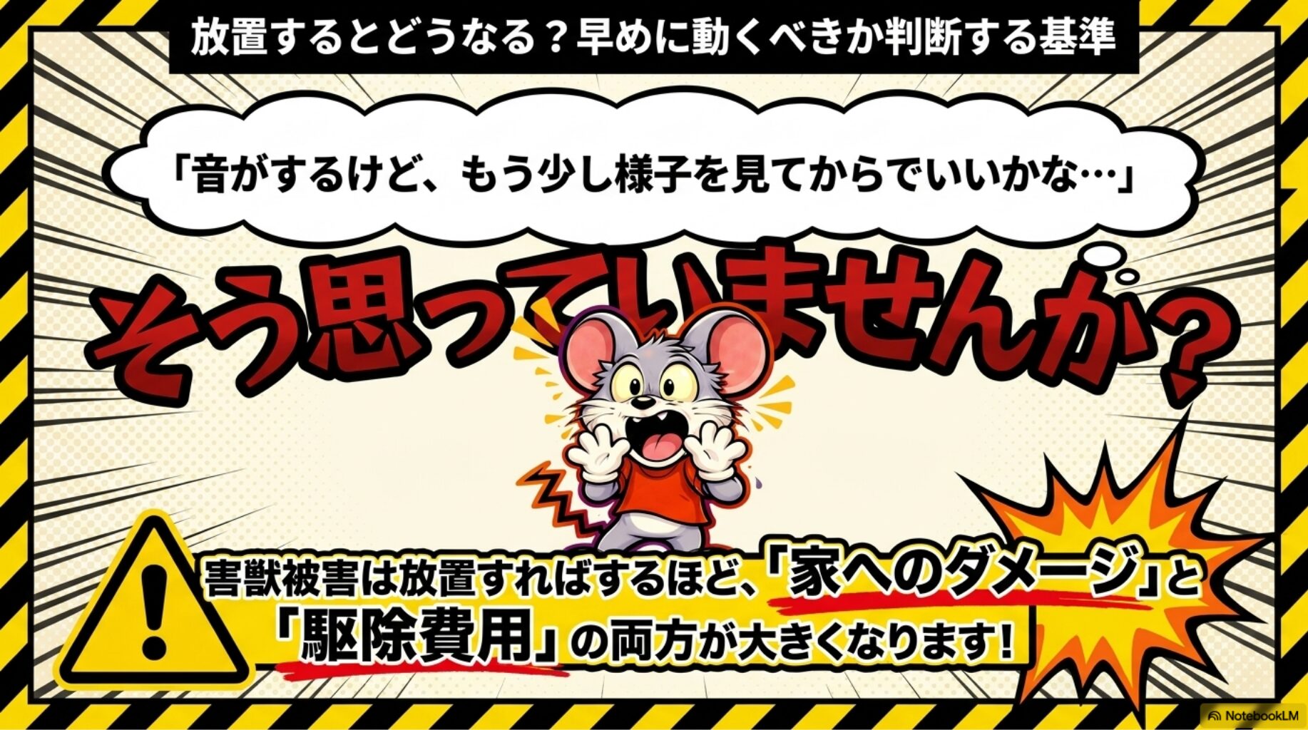 害獣被害を放置するとどうなる？早めに動くべきか判断する基準