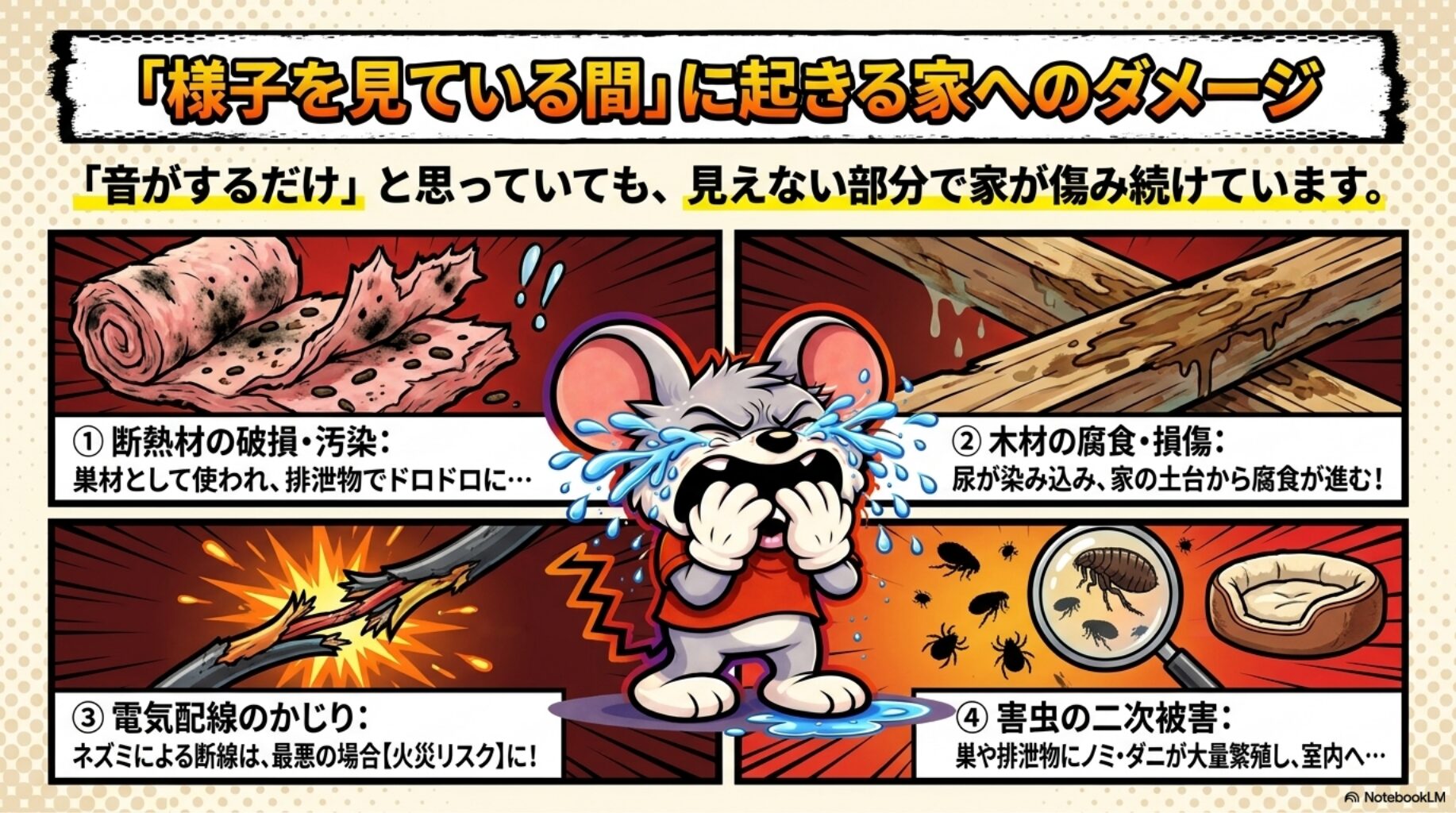 「様子を見ている間」に起きる家へのダメージについて解説。