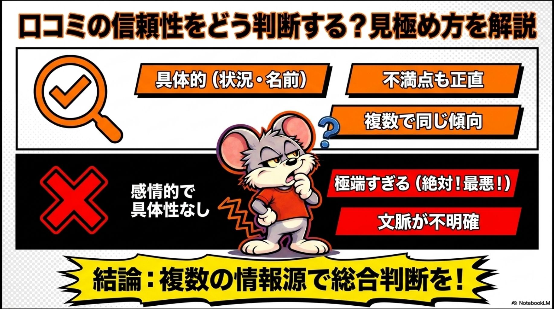 口コミの信頼性をどう判断する？見極め方を解説