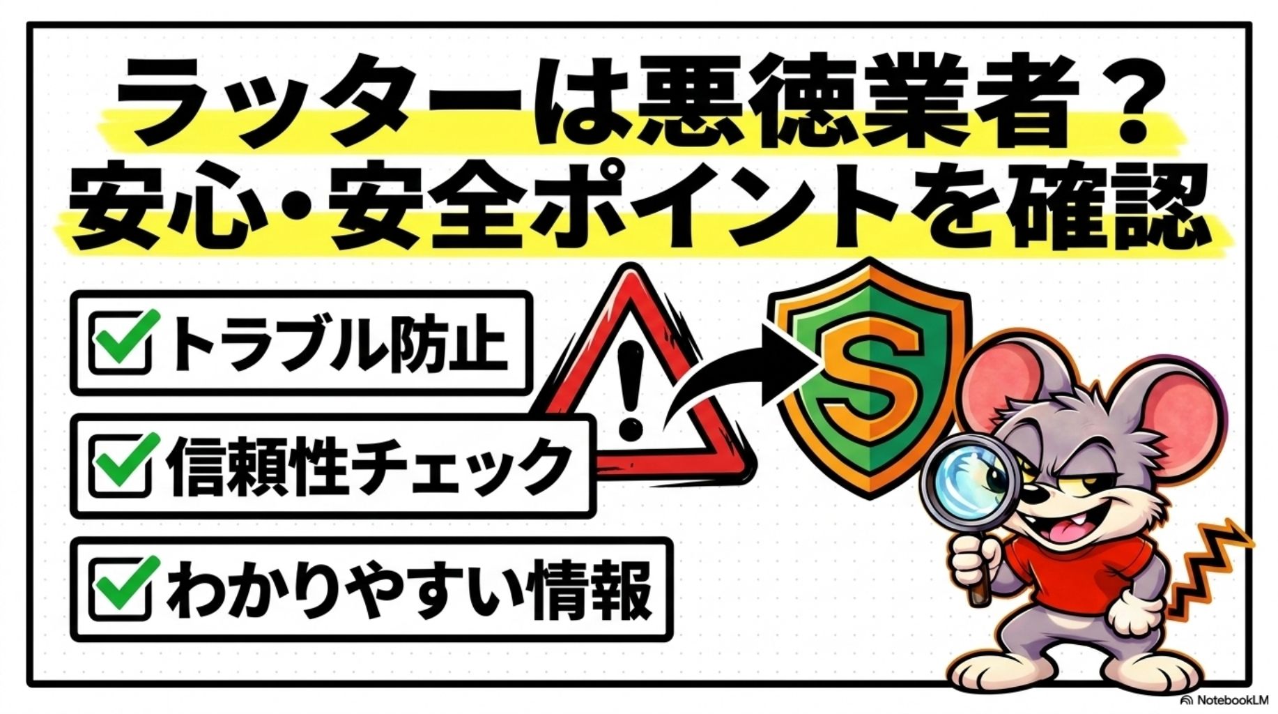 ラッターは悪徳業者？安心・安全ポイントを確認