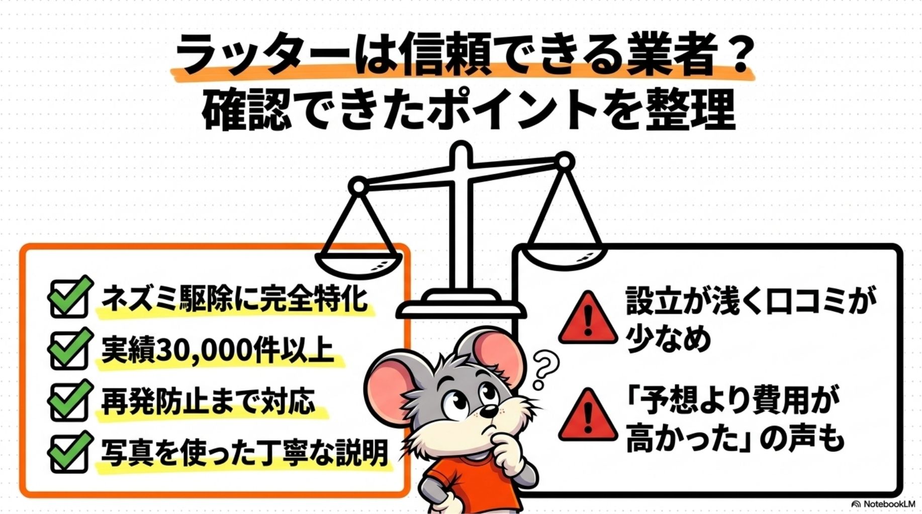 ラッターは信頼できる業者？確認できたポイントを整理