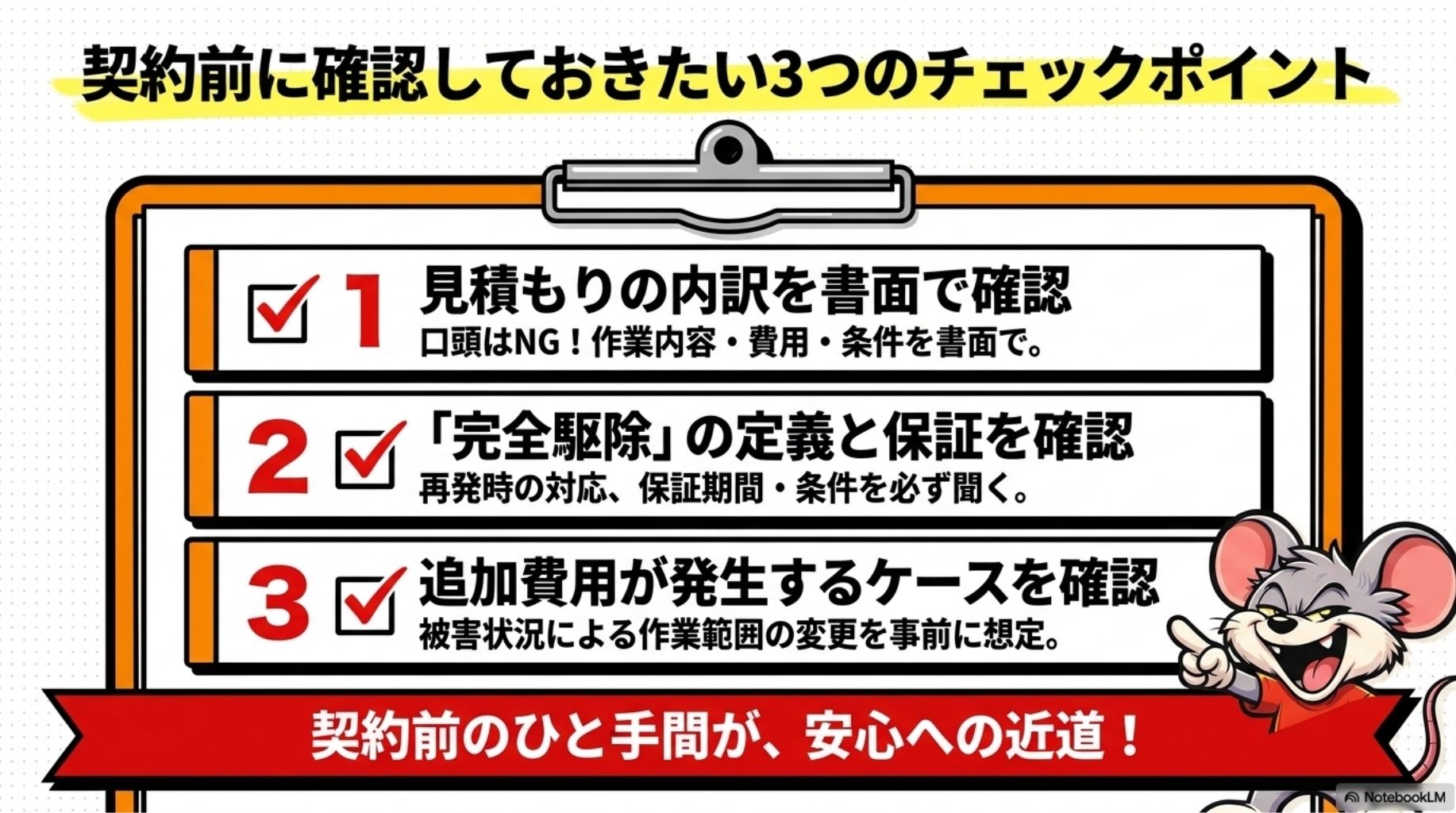契約前に確認しておきたい3つのチェックポイント