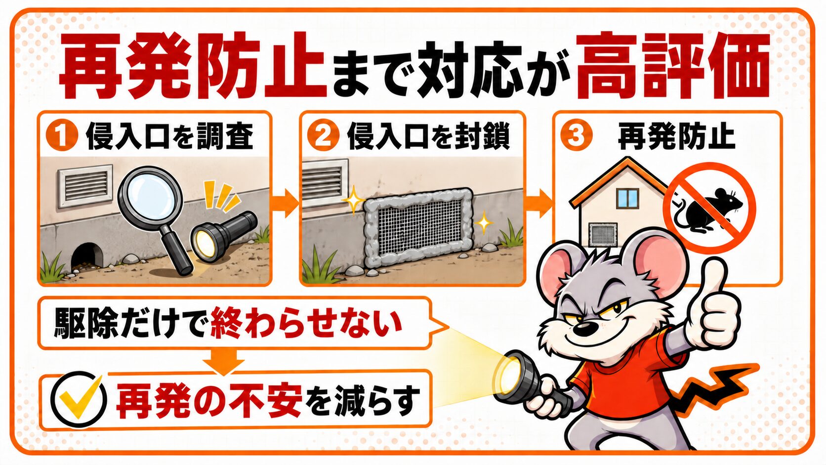 「再発防止まで対応してくれた」という評価が多い理由を解説したスライド