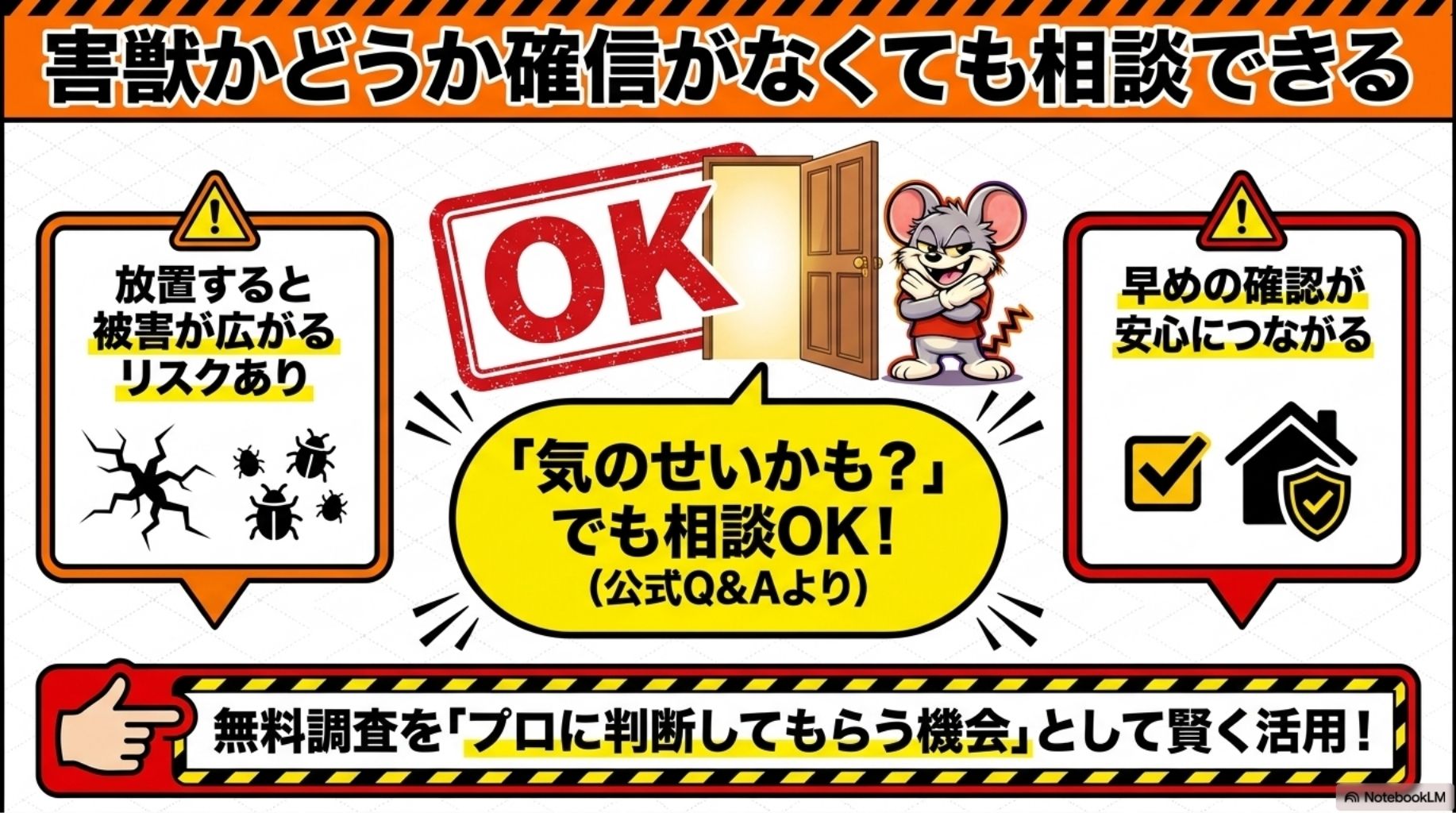 害獣かどうか確信がなくても相談できることを解説したスライド