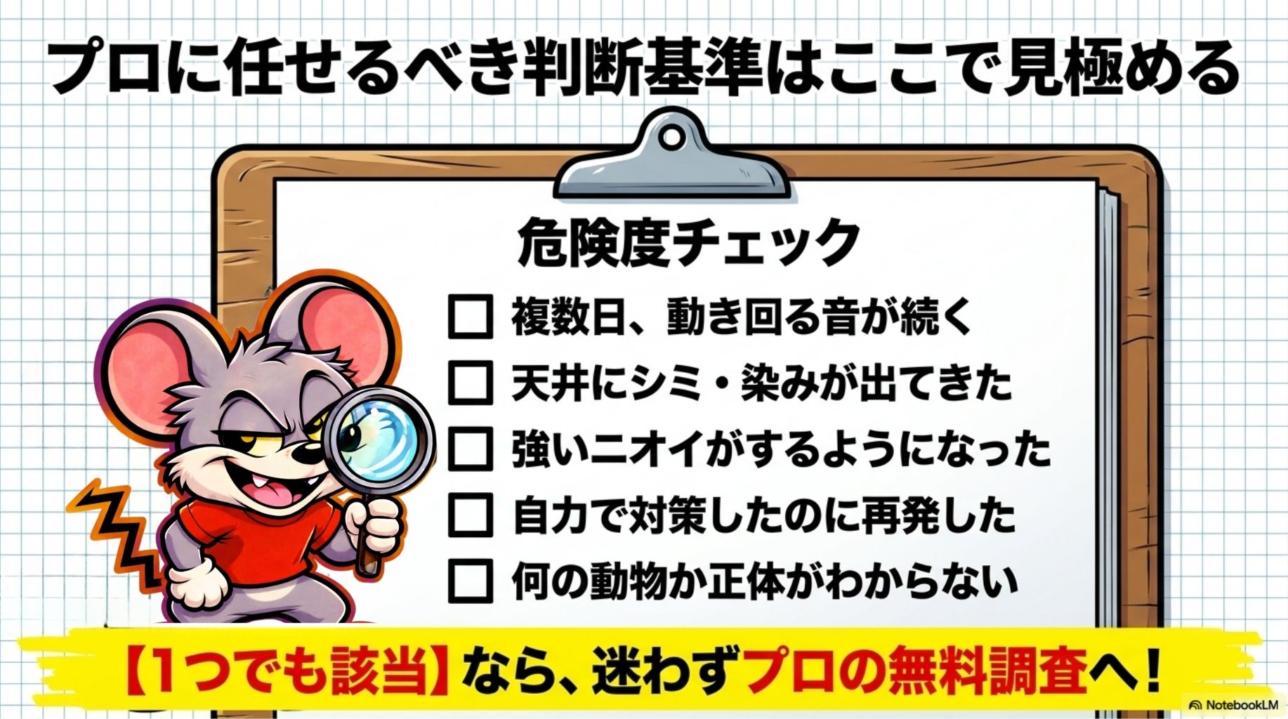 プロに任せるべき判断基準を解説したスライド