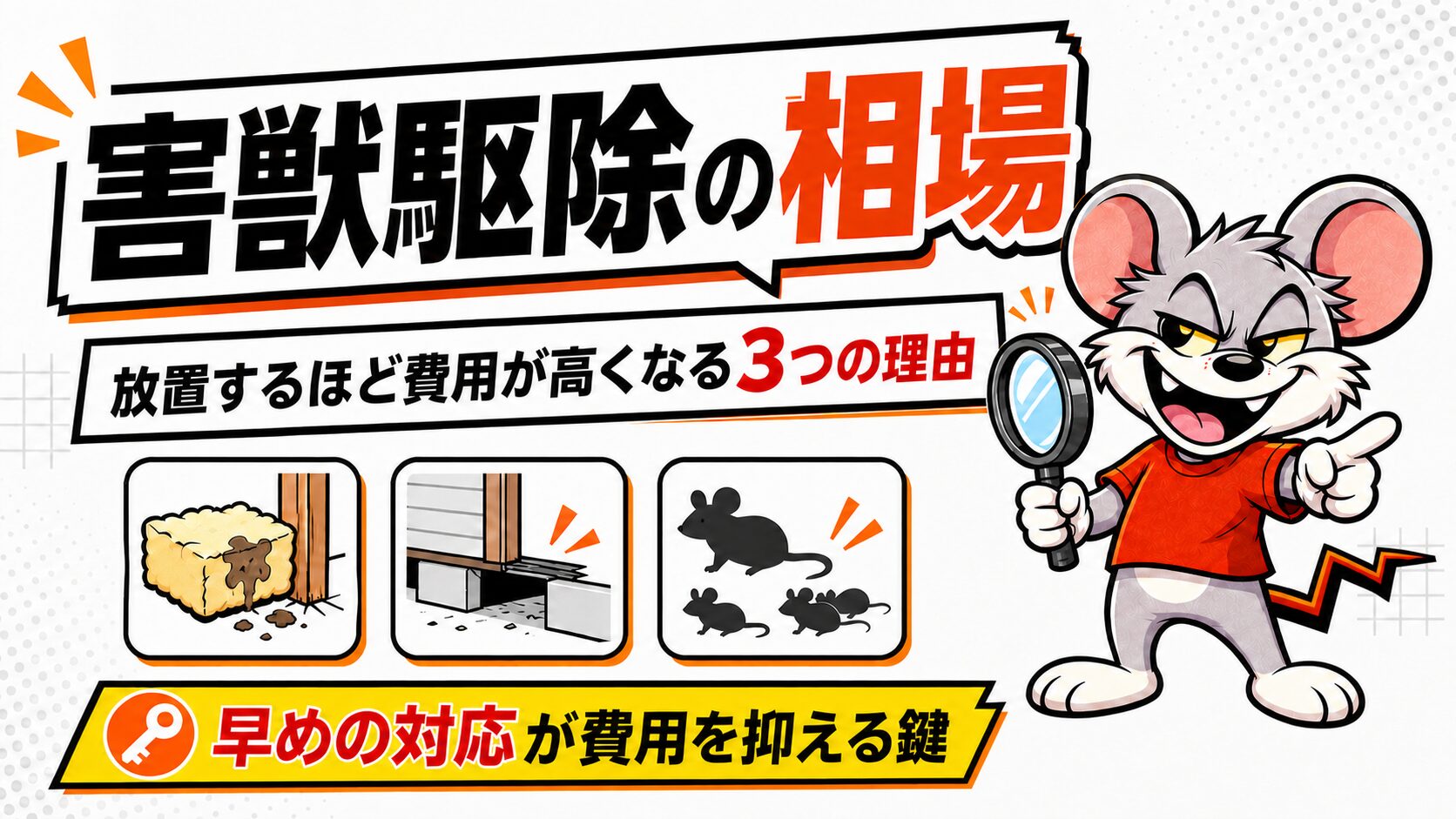 【注目】害獣駆除の相場|放置するほど費用が高くなる3つの理由