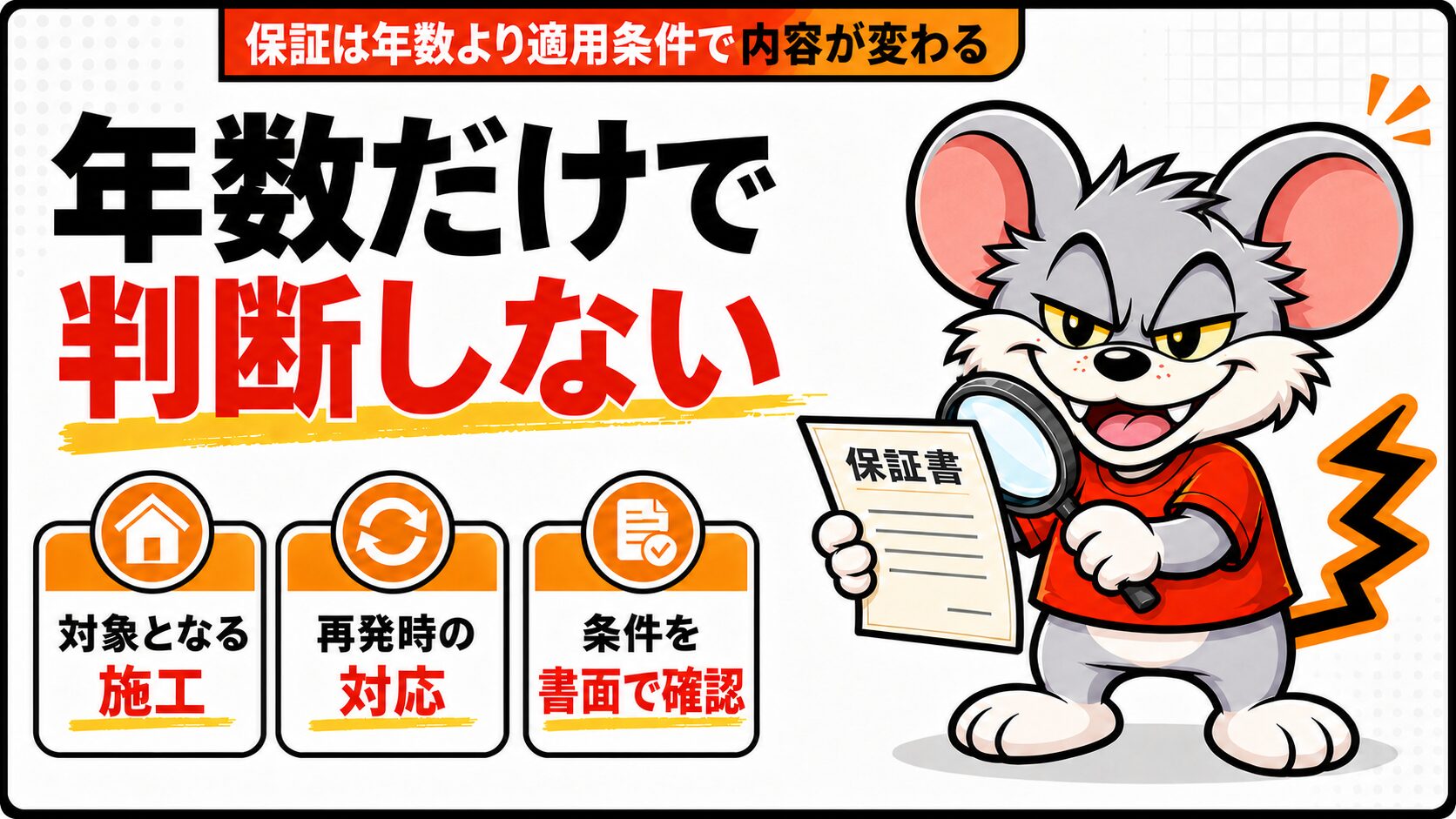 保証は年数より適用条件で内容が変わる