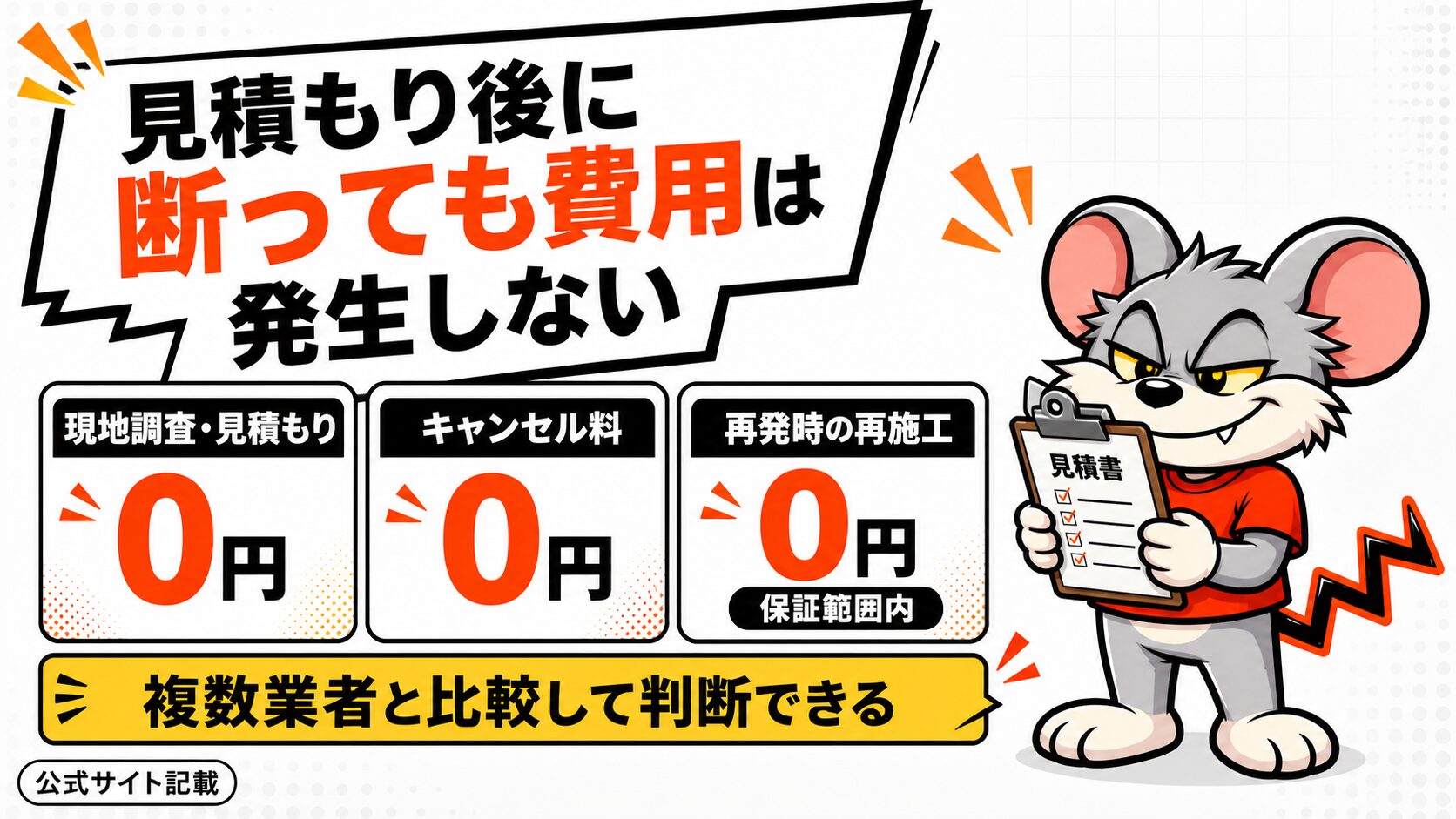 見積もり後に断っても費用は発生しない