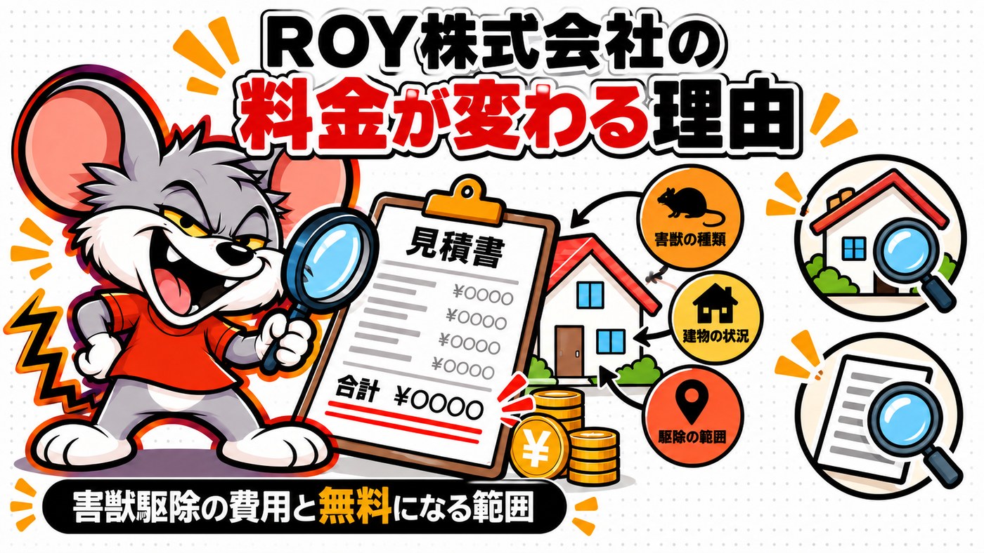 ROY株式会社の料金が変わる理由｜害獣駆除の費用と無料になる範囲