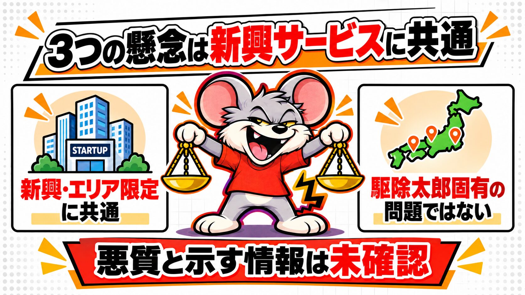 3つの理由は新興かつ対応エリア限定のサービスに共通する特徴