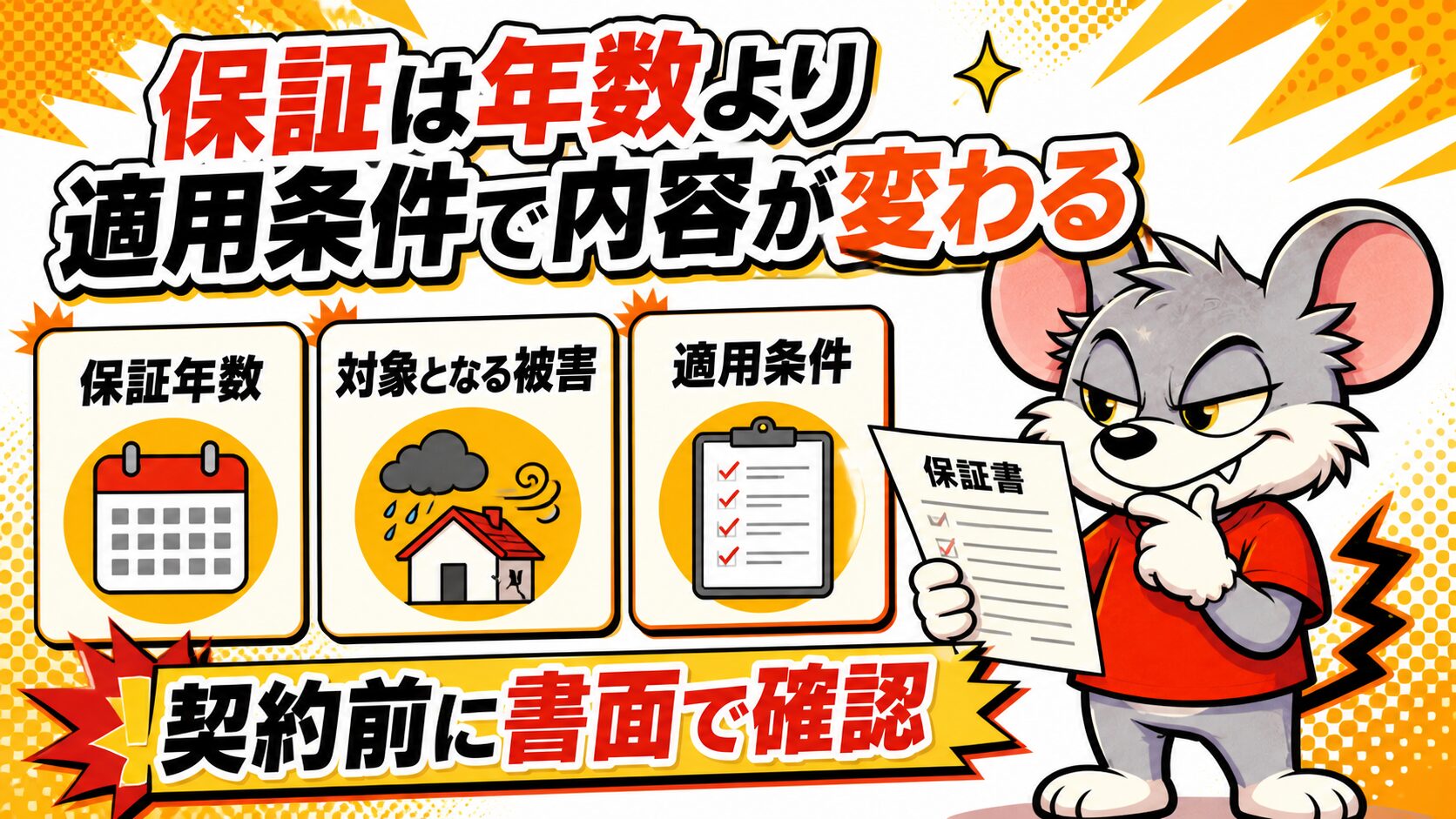 保証は年数より適用条件で内容が変わる