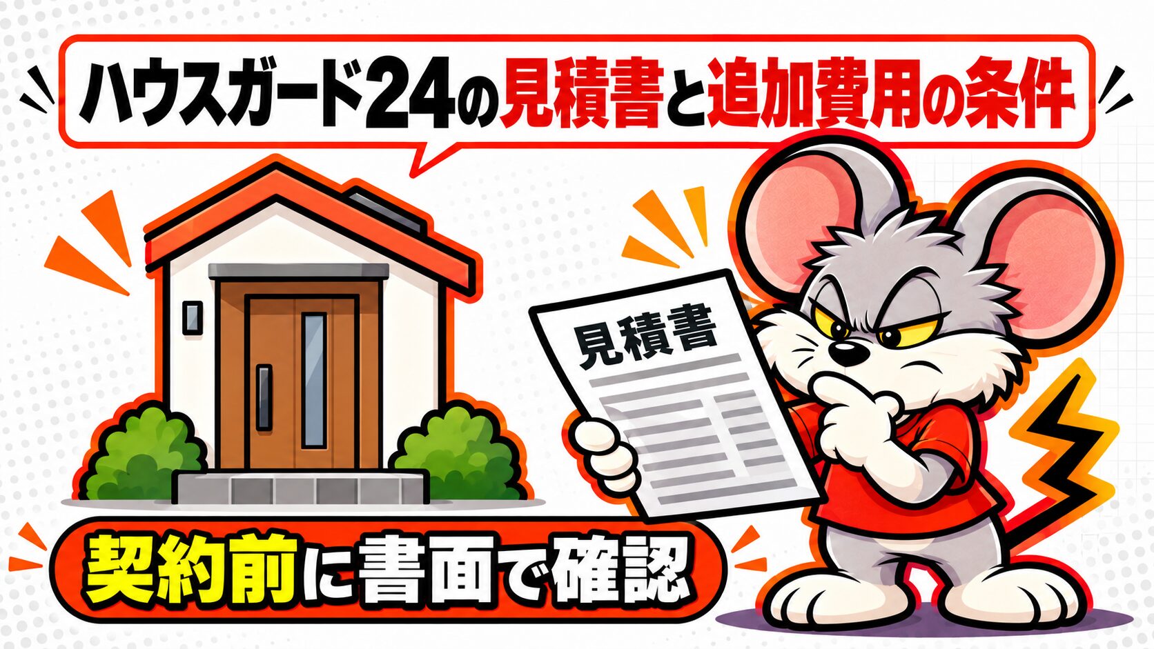 ハウスガード24の見積書と追加費用の条件