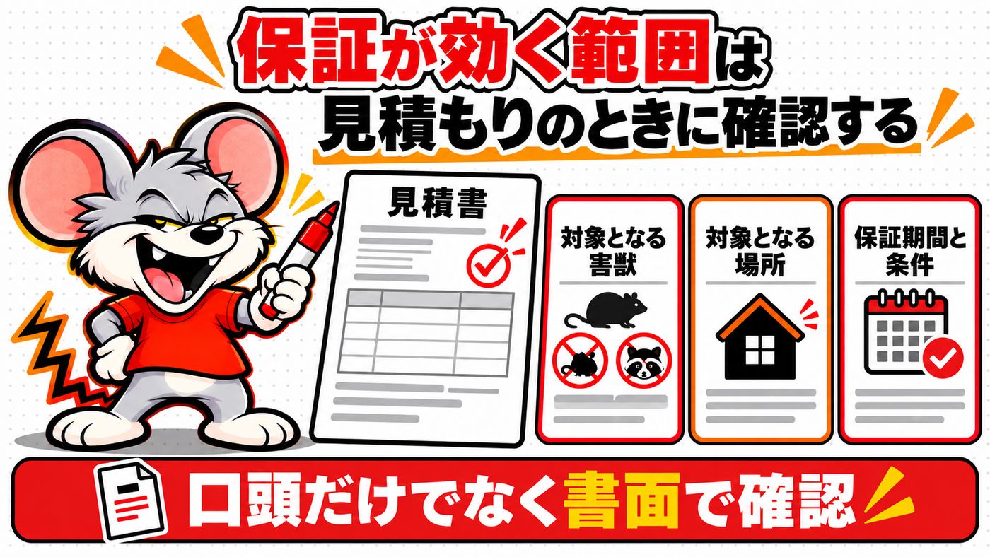 保証が効く範囲は見積もりのときに確認する
