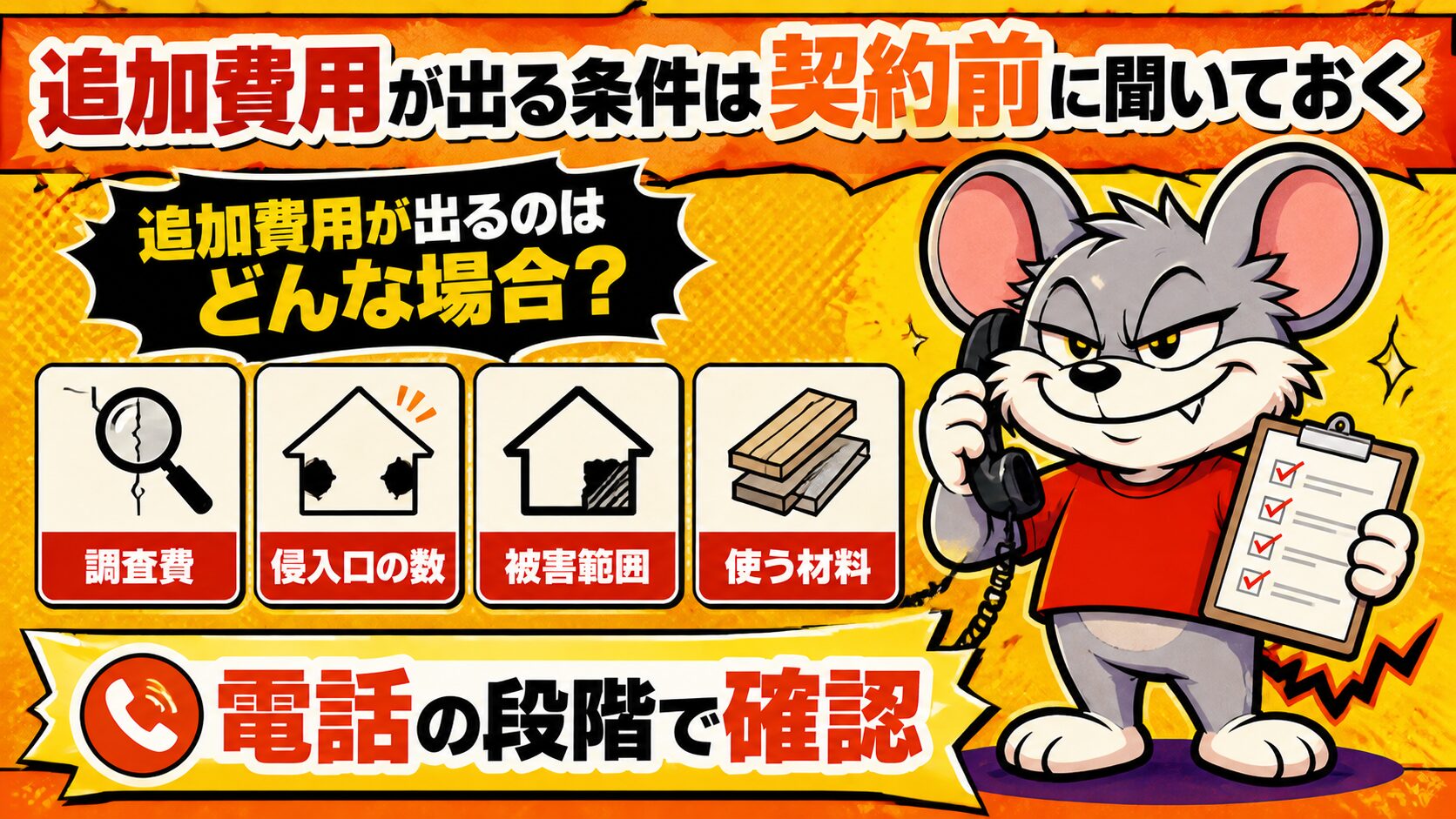 追加費用が出る条件は契約前に聞いておく