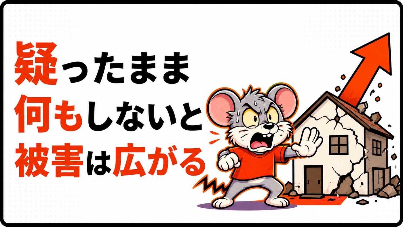 ROY株式会社を疑ったまま何もしないと被害は広がることを示す章の扉絵