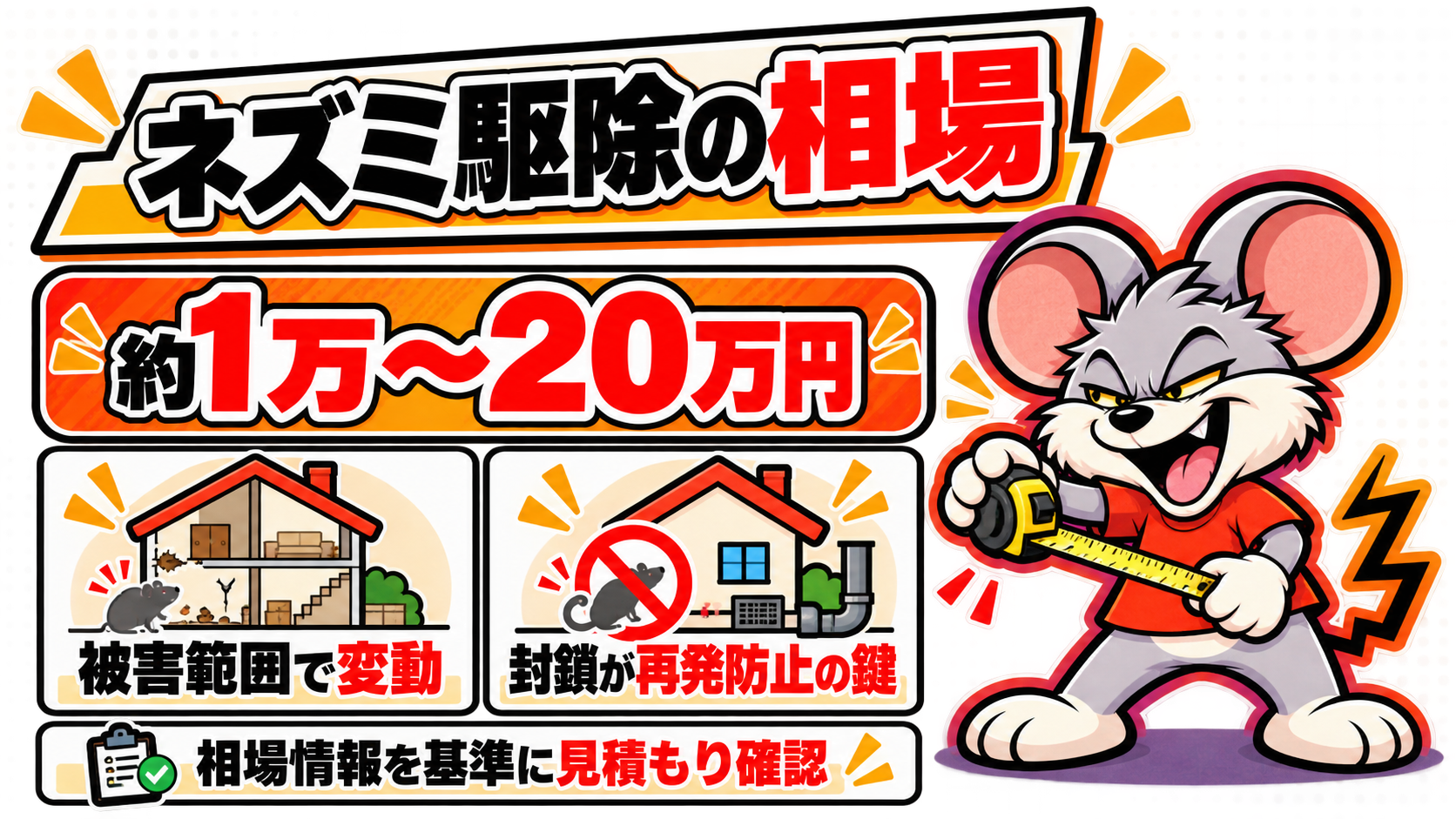 ネズミの相場は約1万〜20万円