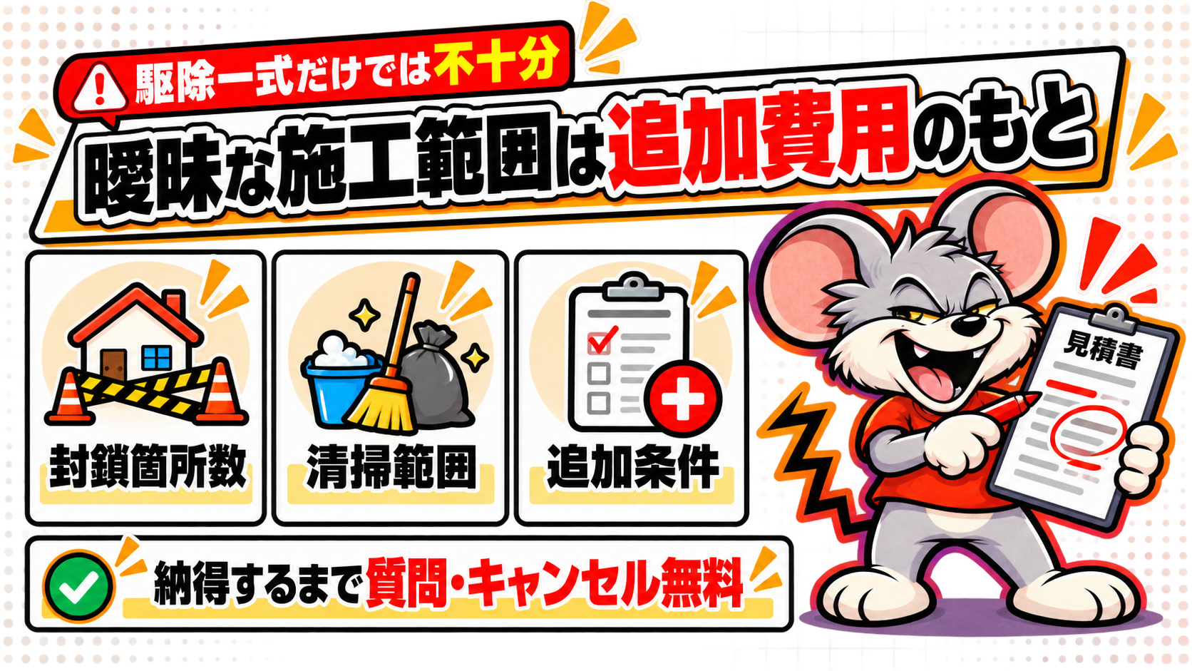 施工箇所が曖昧なまま始まると追加費用が発生しやすい