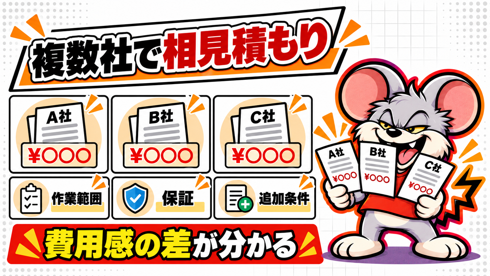 複数社に相見積もりを取ると費用感の差がわかる